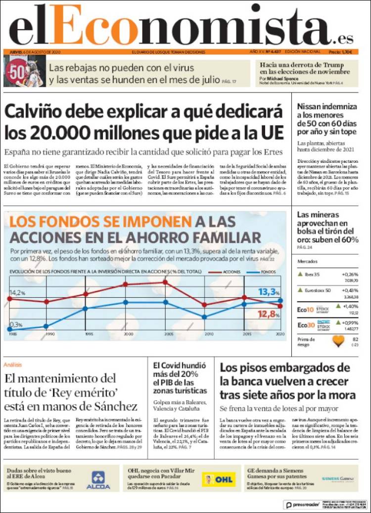 Portada de El Economista (Espa&ntilde;a)