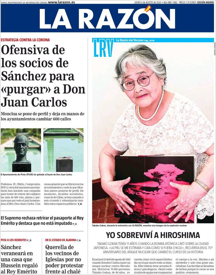 Portada de La Razón (Espa&ntilde;a)