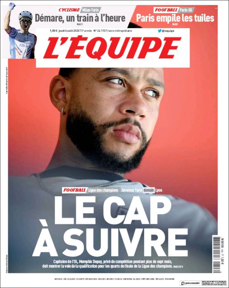 Portada de L'Equipe (Francia)