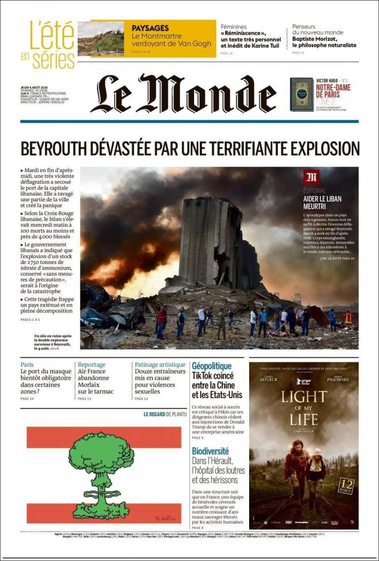 Portada de Le Monde (Francia)