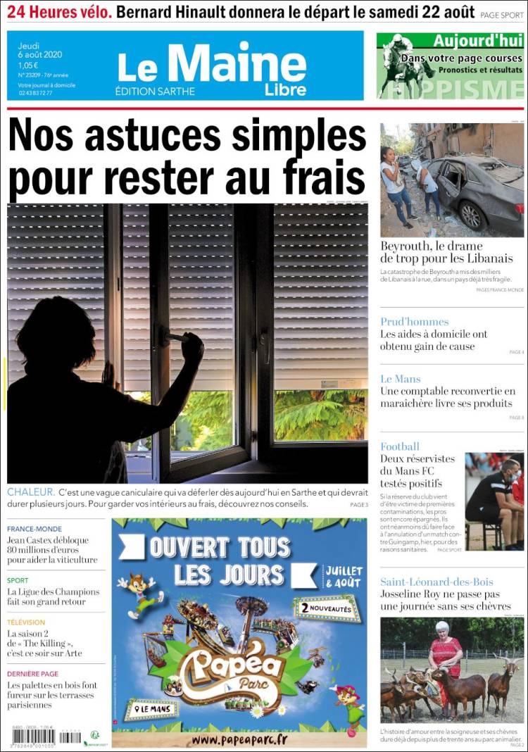 Portada de Le Maine Libre (Francia)