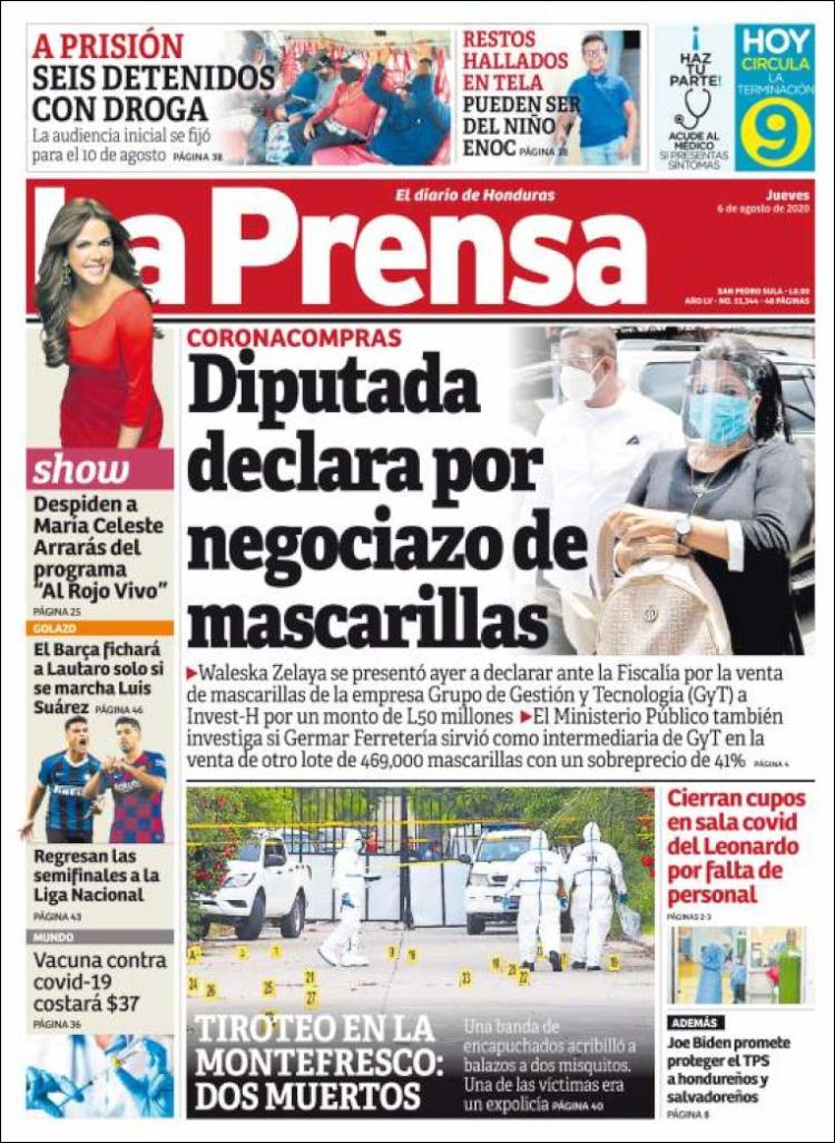 Portada de La Prensa (Honduras)
