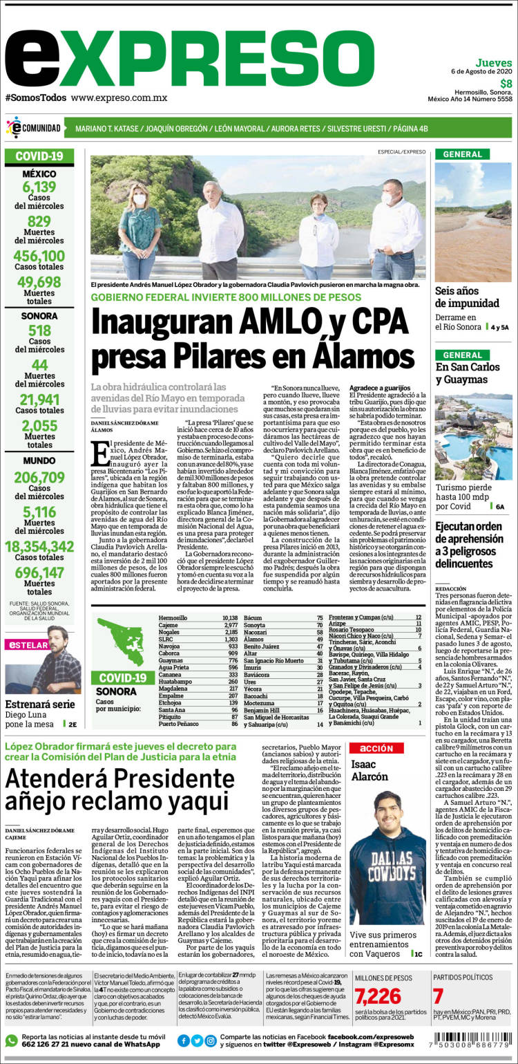 Portada de Expreso (M&eacute;xico)