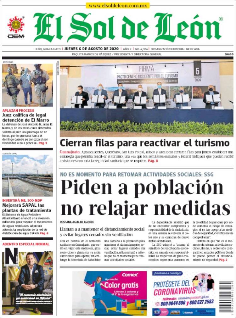 Portada de El Sol de León (M&eacute;xico)