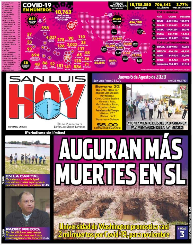 Portada de San Luis Hoy (M&eacute;xico)