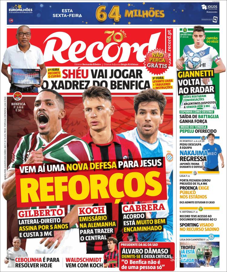 Portada de Record (Portugal)