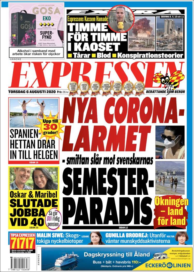 Portada de Expressen (Suecia)