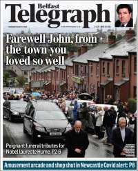 Portada de Belfast Telegraph (Reino Unido)