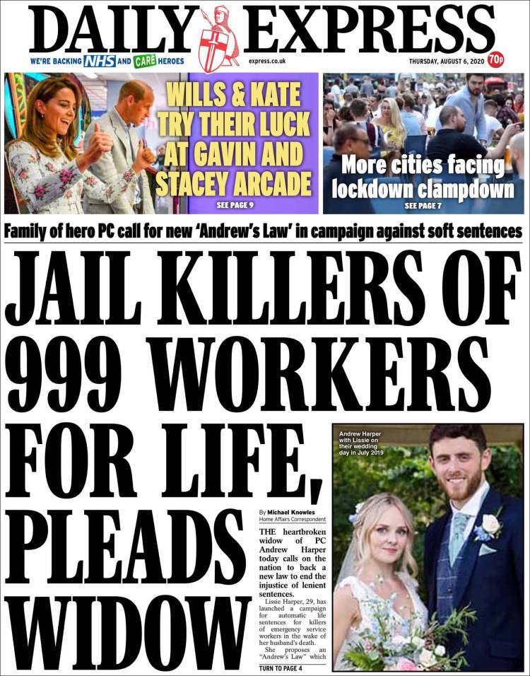 Portada de Daily Express (Reino Unido)