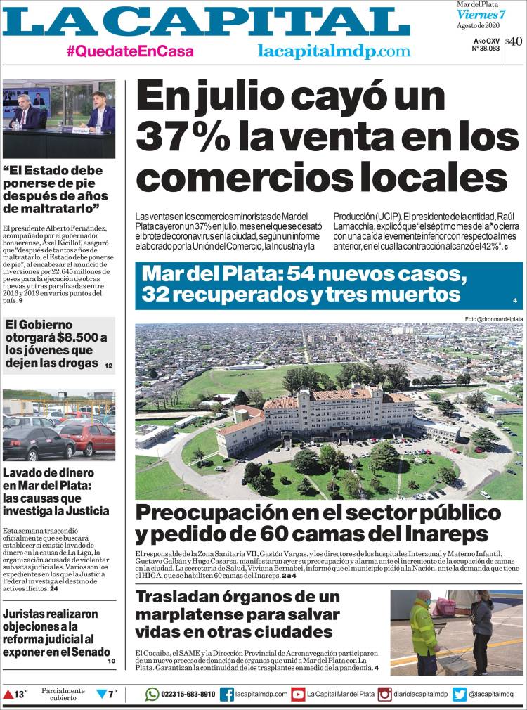 Portada de Diario La Capital - Mar del Plata (Argentina)