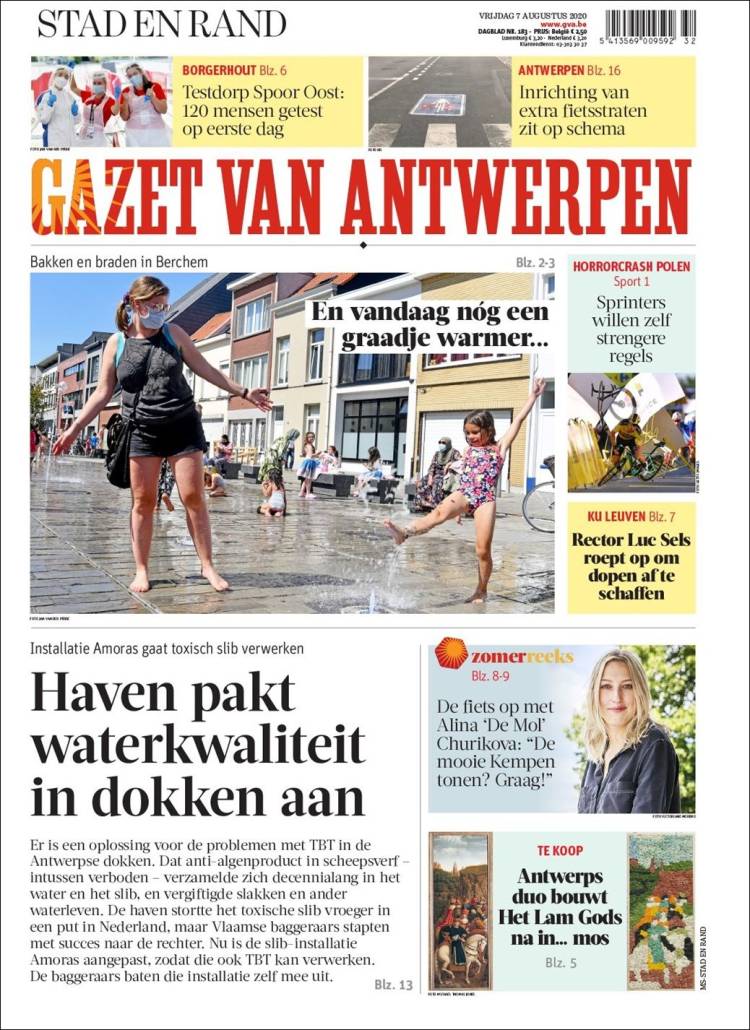 Portada de Gazet van Antwerpen (B&eacute;lgica)