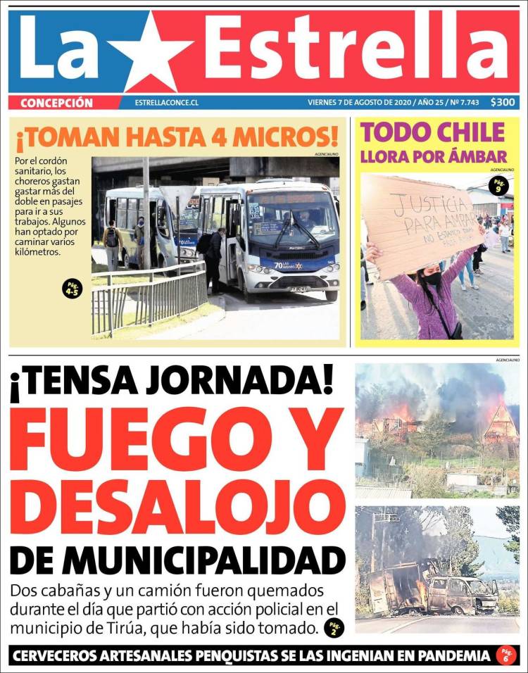 Portada de La Estrella de Concepción (Chile)
