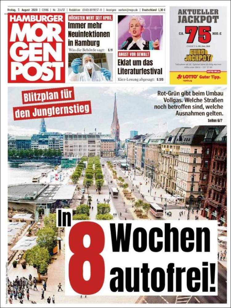 Portada de Hamburger Morgenpost  (Alemania)