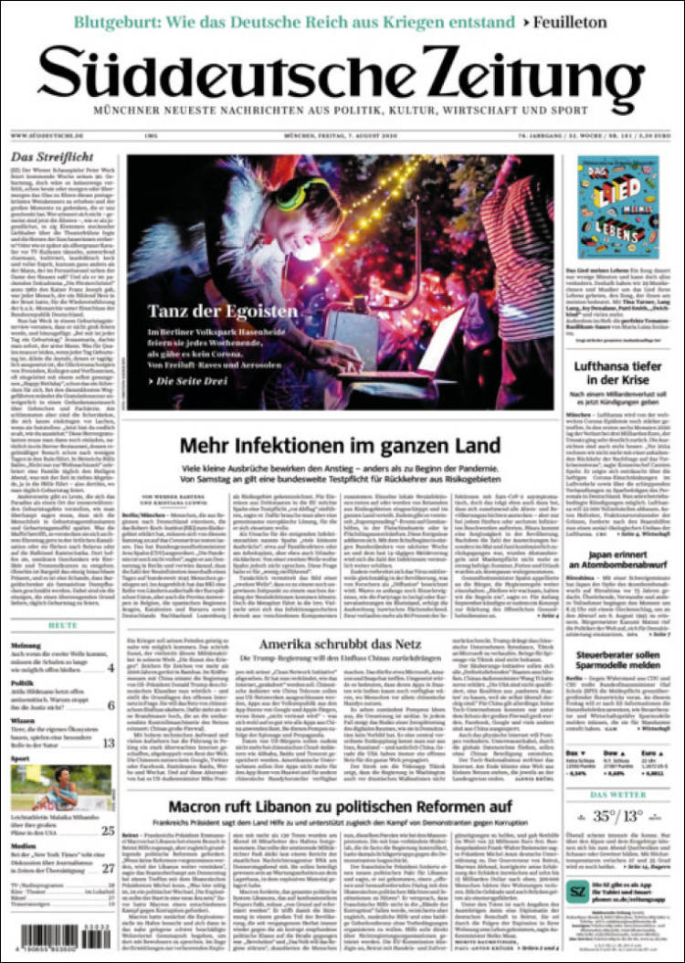 Portada de Sueddeutsche (Alemania)
