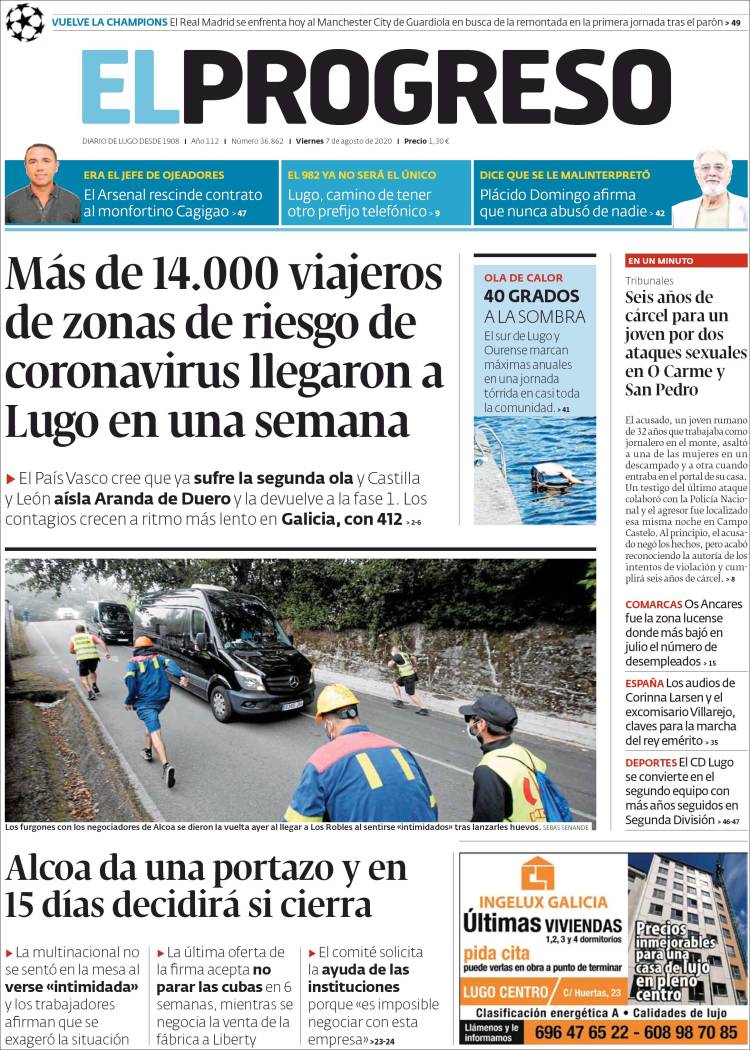 Portada de El Progreso (Espa&ntilde;a)