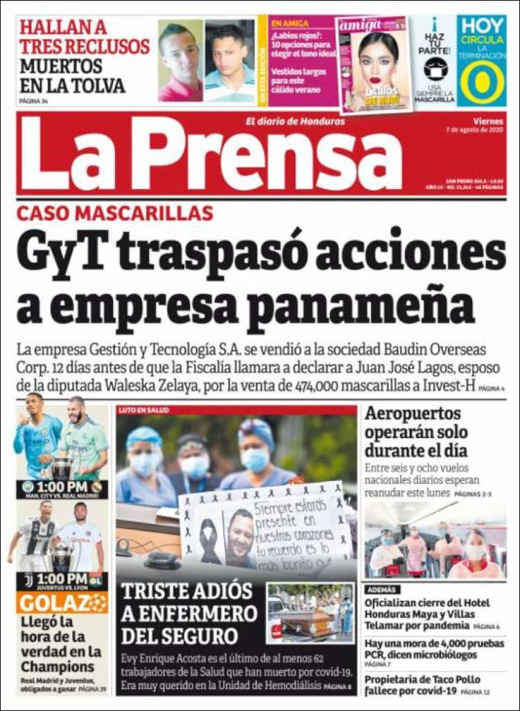 Portada de La Prensa (Honduras)