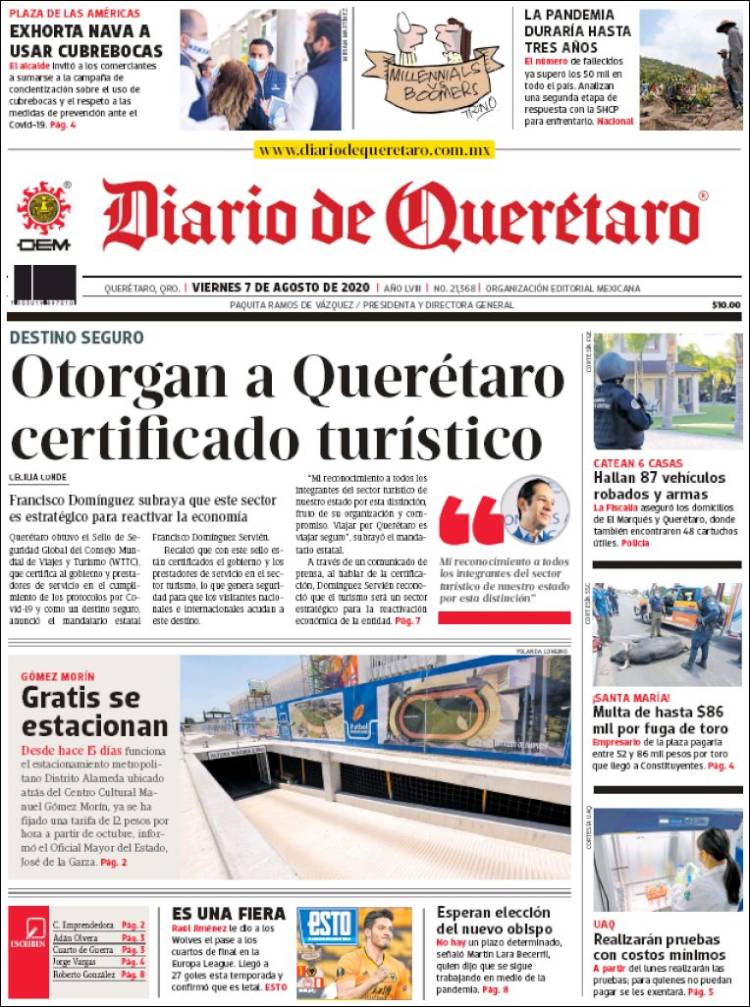 Portada de Diario de Querétaro (México)