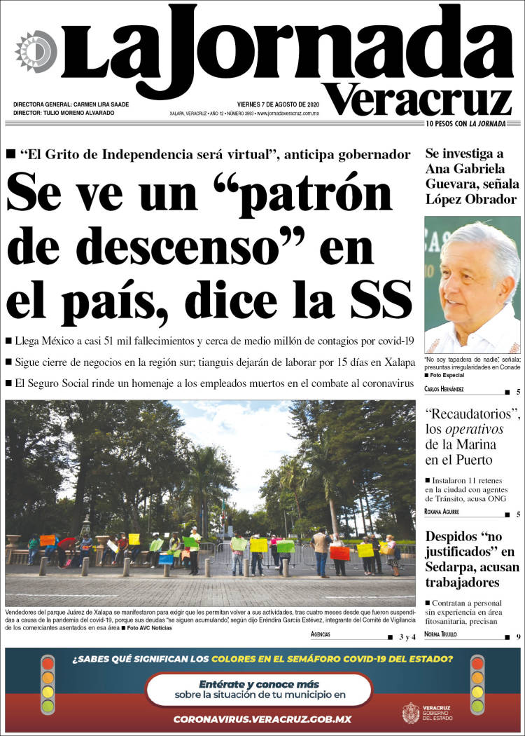 Portada de La Jornada Veracruz (Mexico)