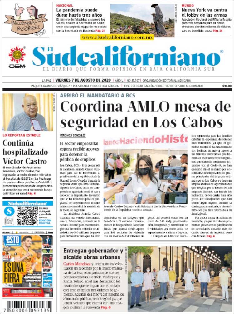 Portada de El Sudcaliforniano (México)