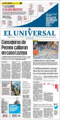 Portada de El Universal (México)