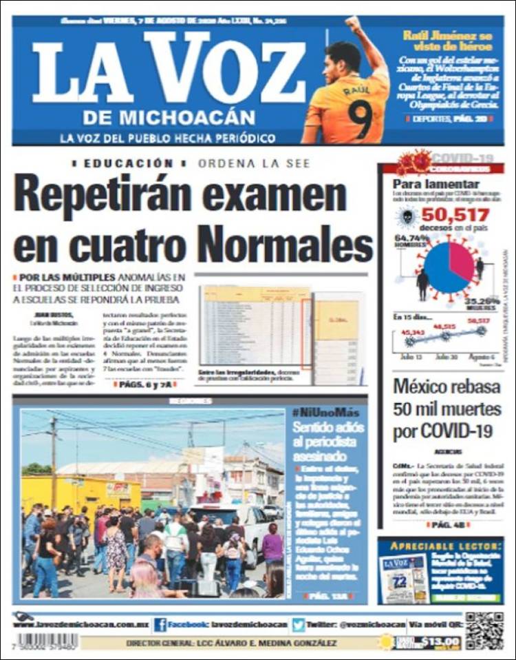 Portada de La Voz de Michoacán (Mexico)