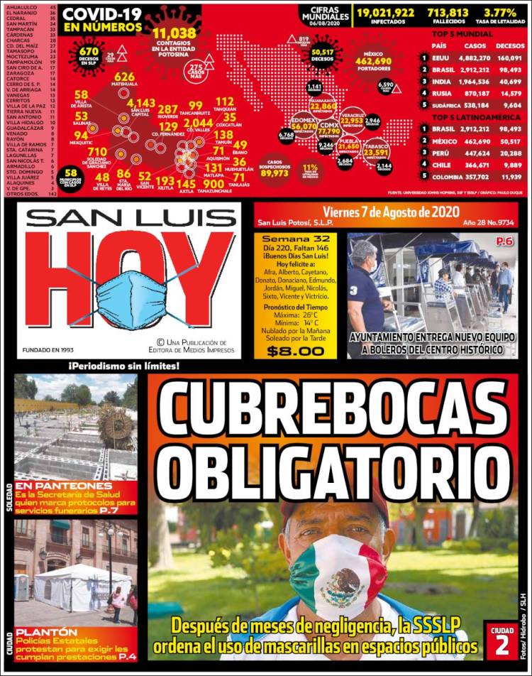 Portada de San Luis Hoy (México)