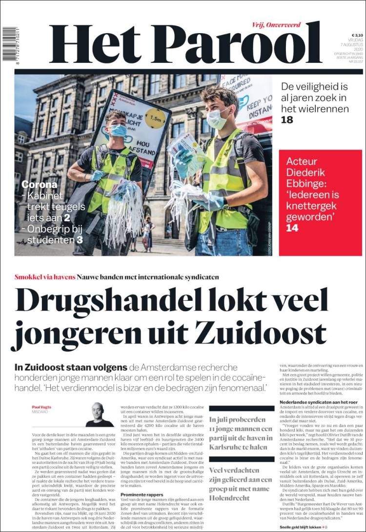 Portada de Het Parool (Pa&iacute;ses Bajos)