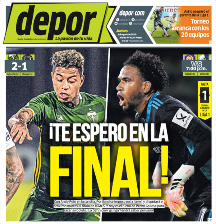 Portada de Depor (Peru)