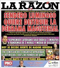 Portada de La Razón (Perú)