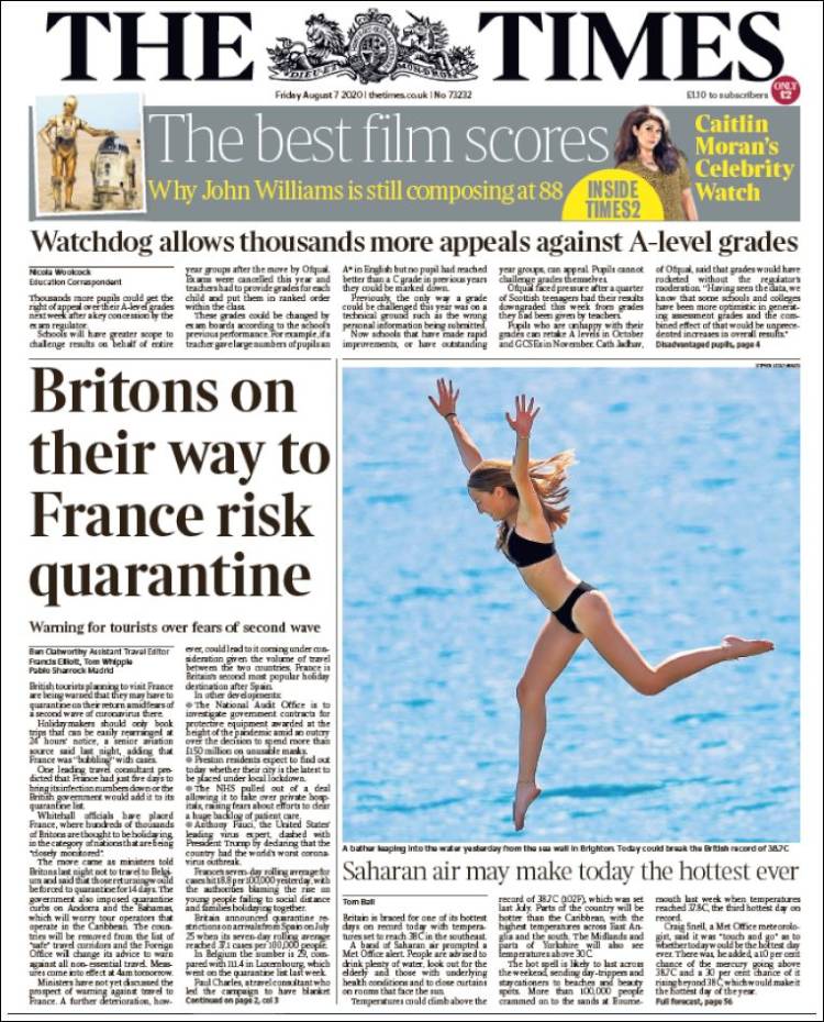 Portada de The Times (Reino Unido)