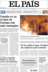 Portada de El País (España)