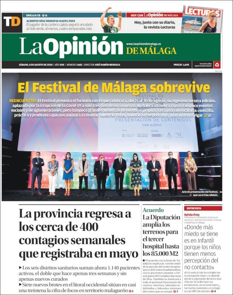 Portada de La Opinión de Málaga (España)