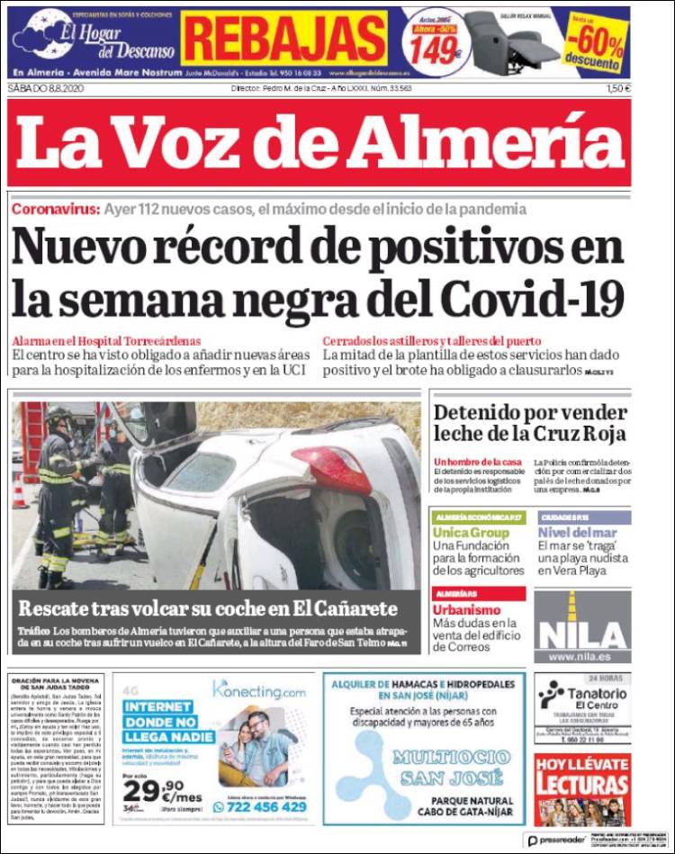 Portada de La Voz de Almería (España)