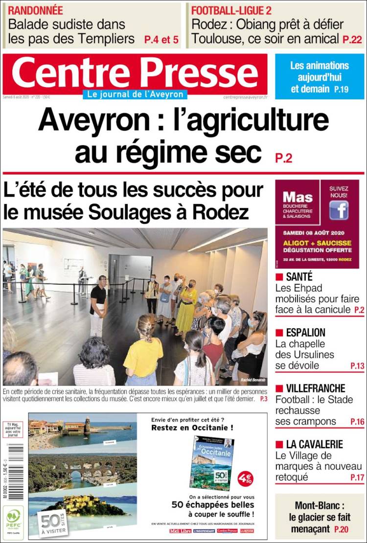 Portada de Centre Presse (Francia)