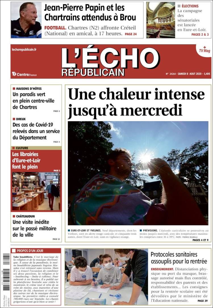 Portada de L'Echo Républicain (Francia)