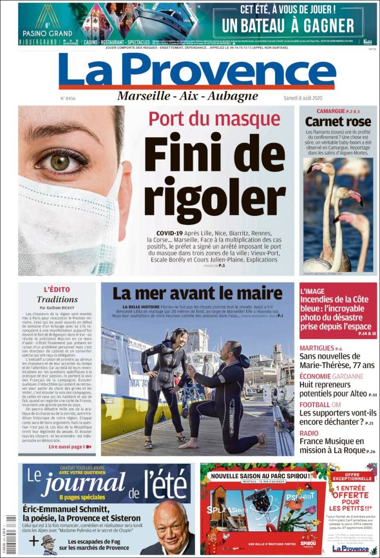 Portada de La Provence (Francia)