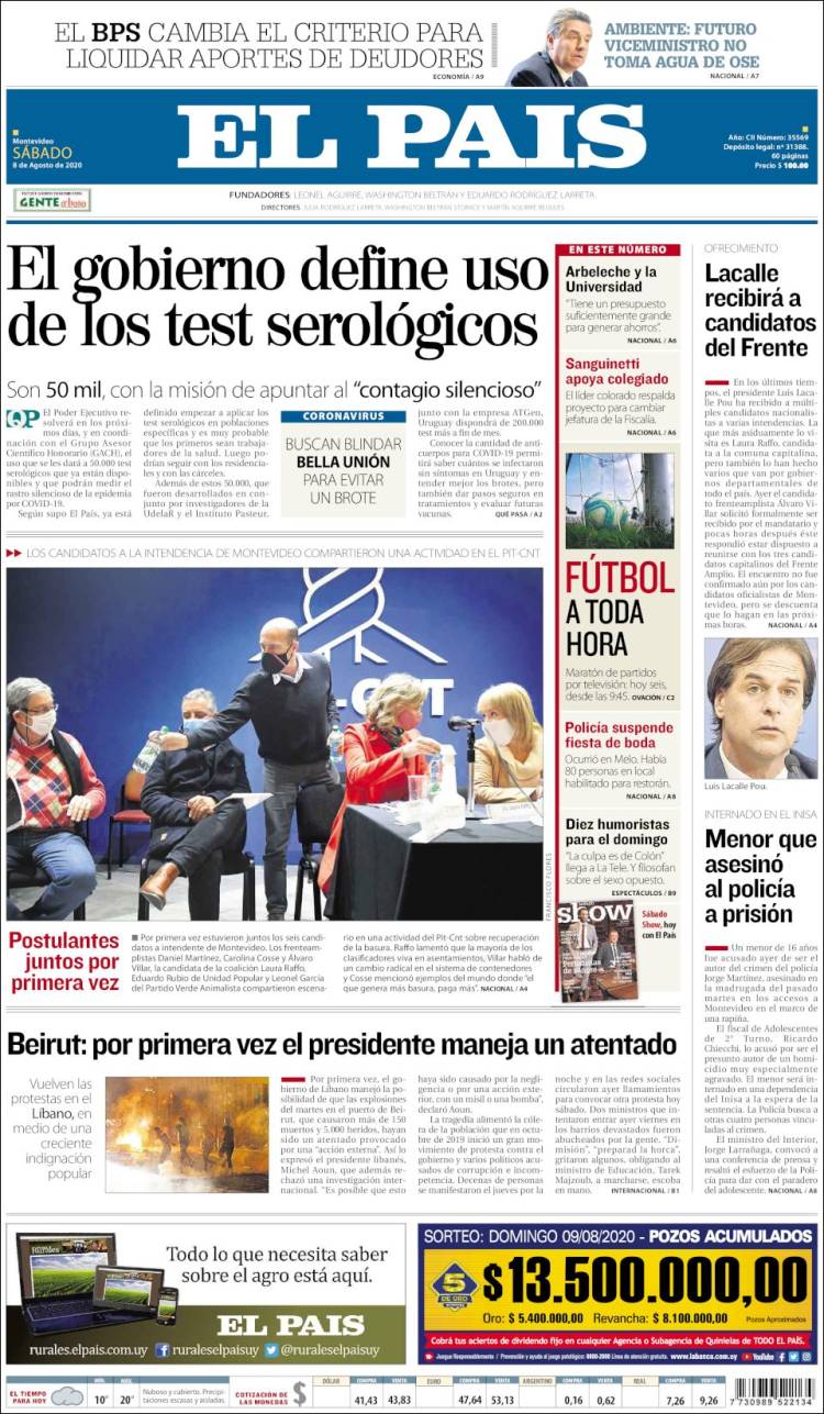 Portada de El País (Uruguay)