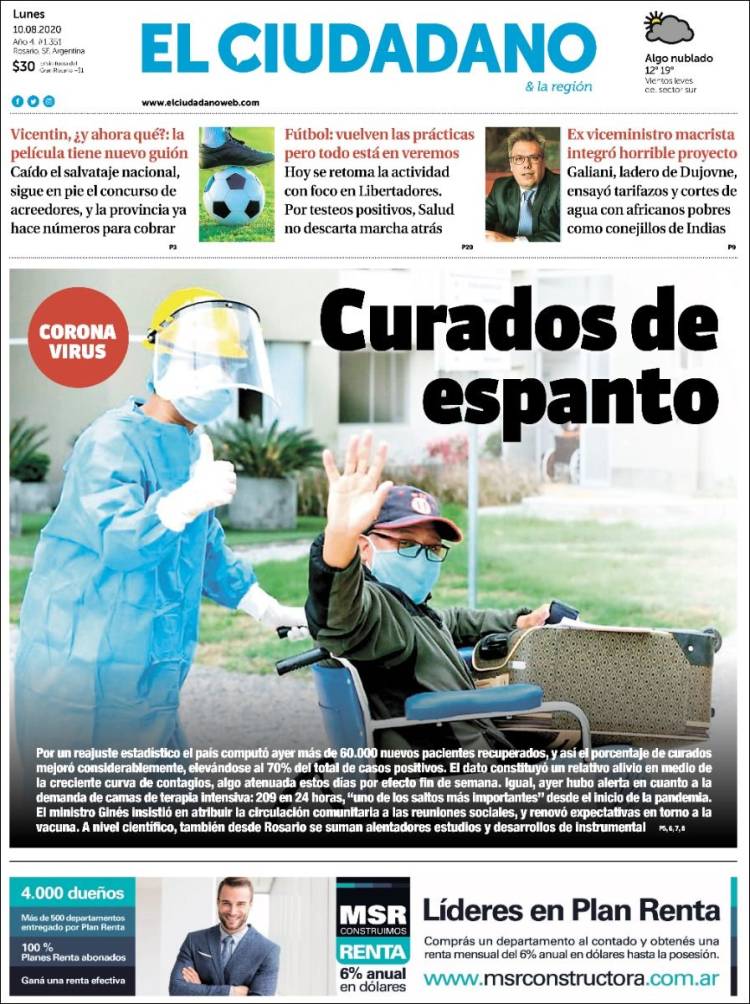 Portada de Diario El Ciudadano (Argentina)