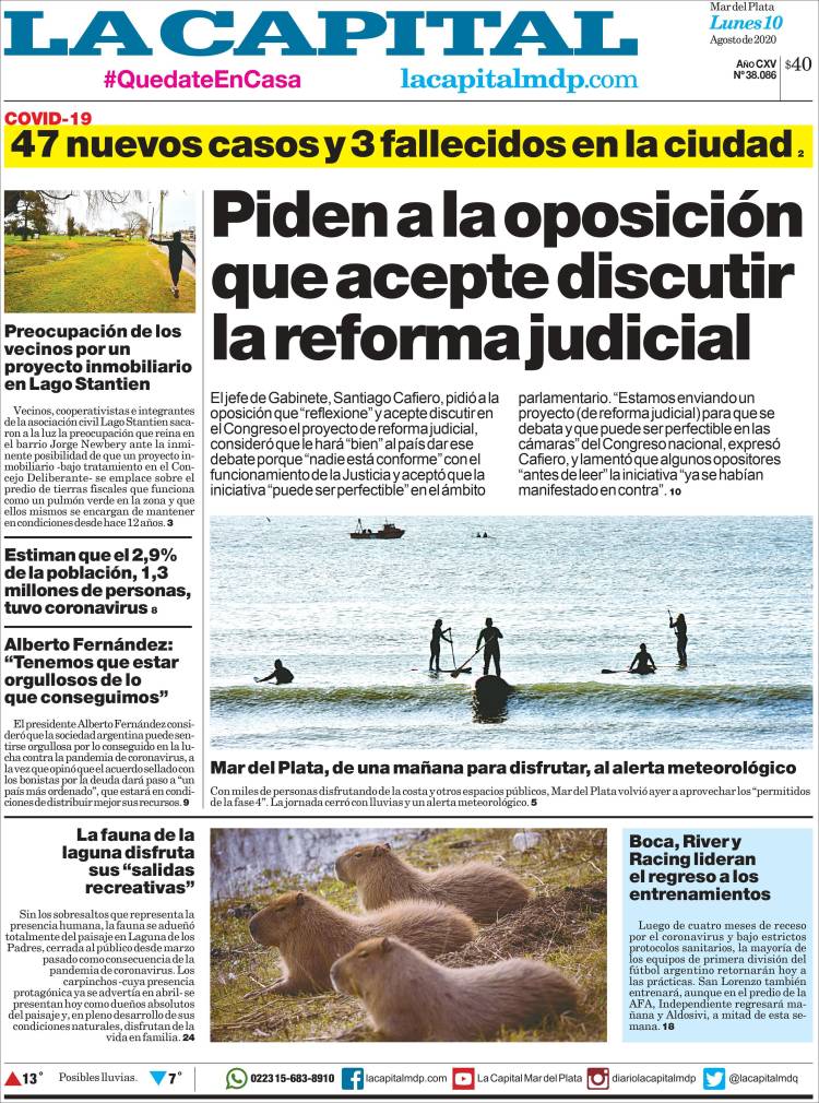 Portada de Diario La Capital - Mar del Plata (Argentina)