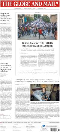 Portada de The Globe and Mail (Canadá)