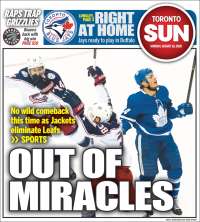 Portada de The Toronto Sun (Canadá)