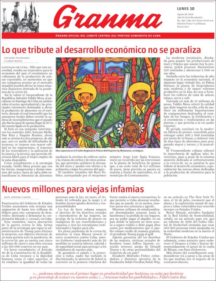 Portada de Granma (Cuba)