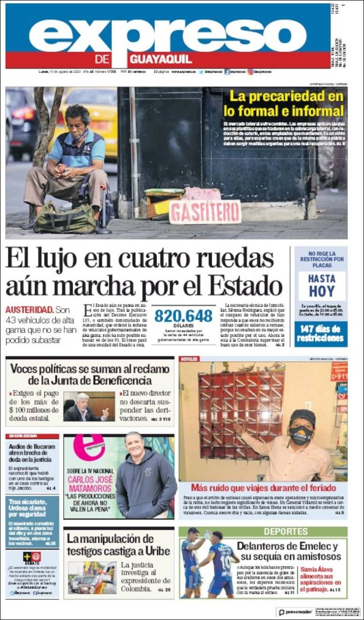 Portada de Expreso (Ecuador)