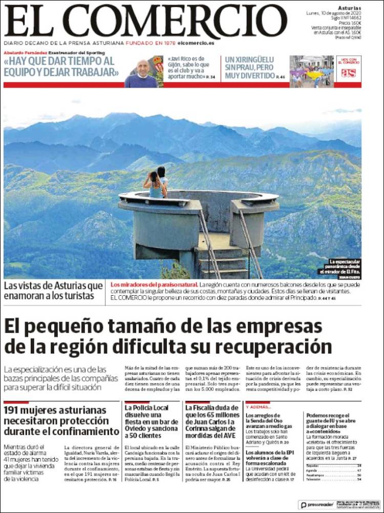 Portada de El Comercio (Espa&ntilde;a)