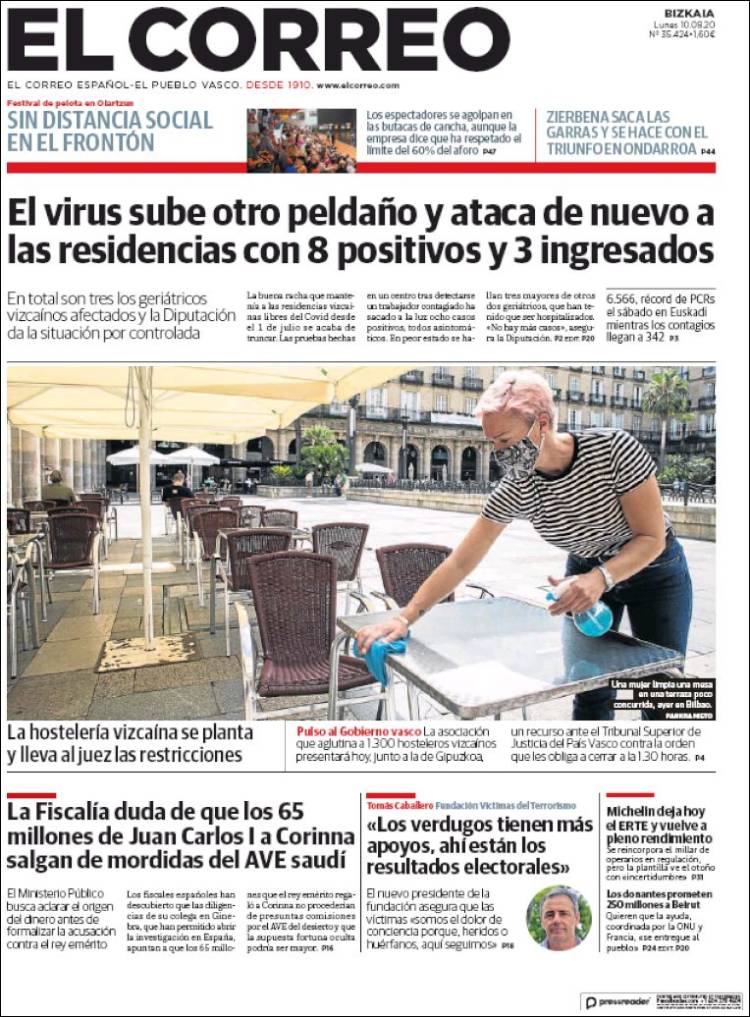 Portada de El Correo (Espa&ntilde;a)