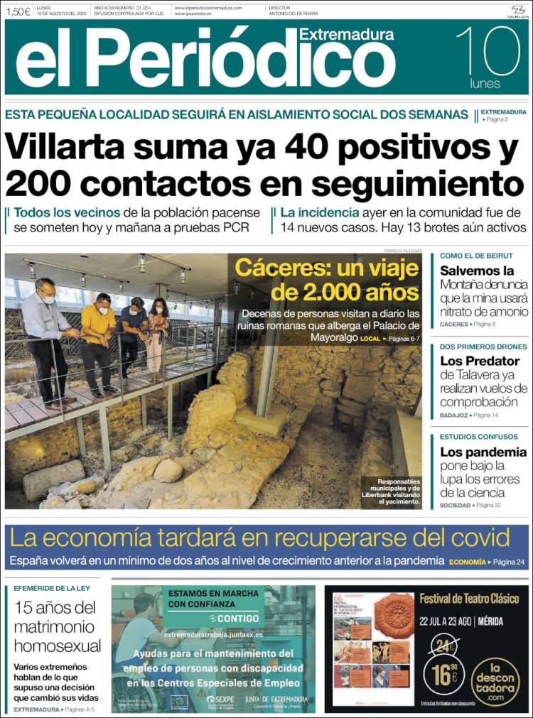 Portada de El Periódico de Extremadura (Espa&ntilde;a)