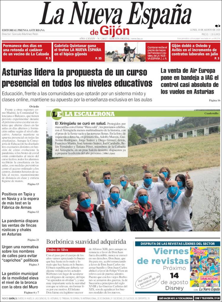 Portada de La Nueva España - Gijón (Espa&ntilde;a)