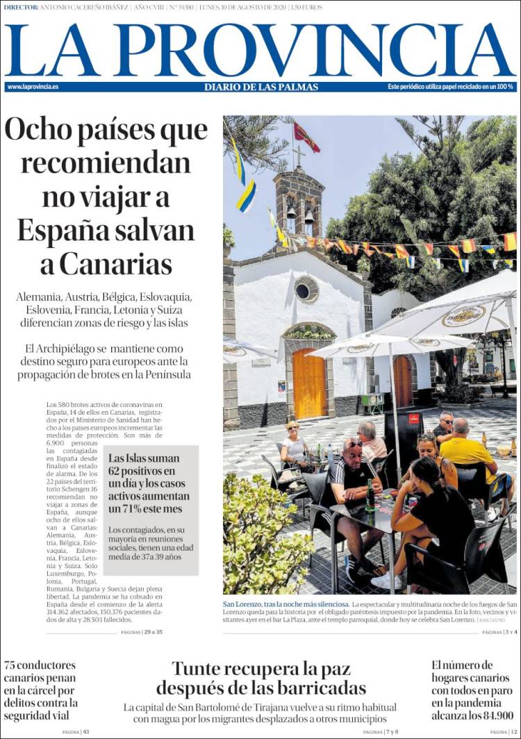 Portada de La Provincia (Espa&ntilde;a)