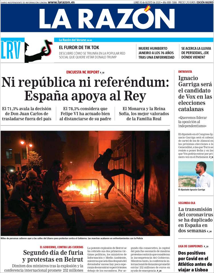Portada de La Razón (Espa&ntilde;a)