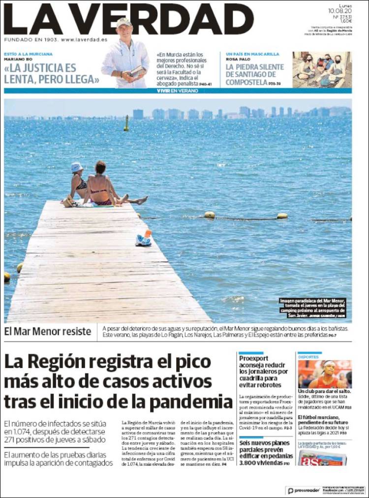 Portada de La Verdad de Murcia (Espa&ntilde;a)